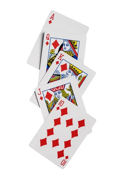 Speelkaarten spoelen geïsoleerd — Stockfoto