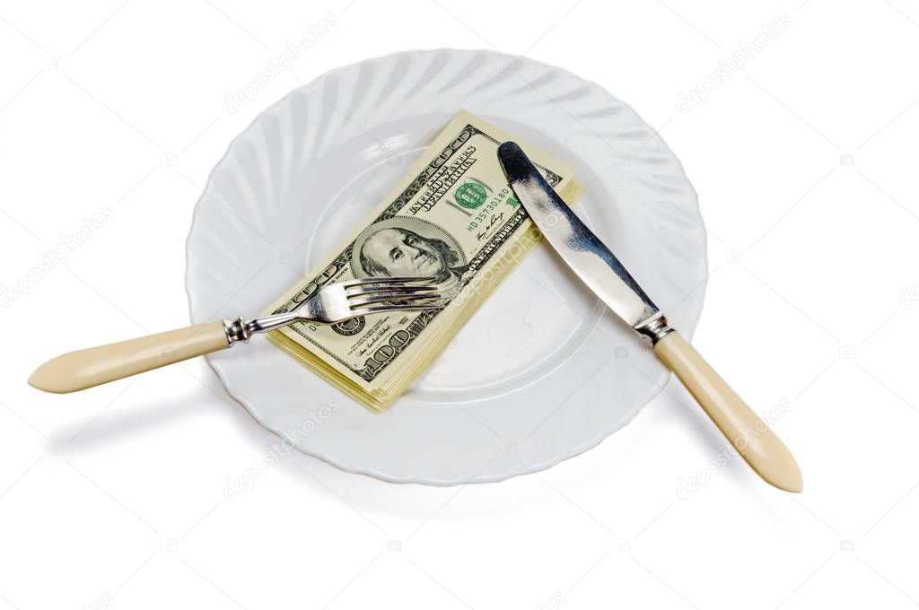 Eating money corruption concept