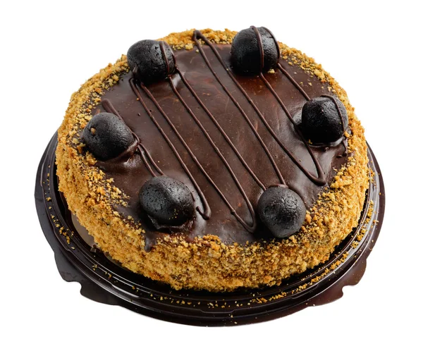 Çikolatalı kek üst görünümü — Stok fotoğraf