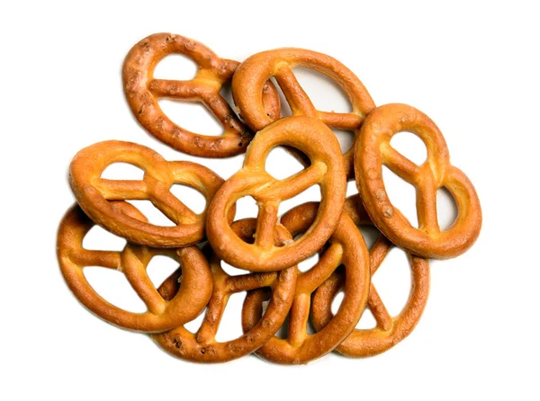 Pretzels isolated top view — Stock Photo, Image