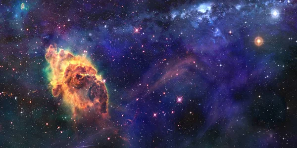 Space cosmic background of supernova nebula and stars — Stock Photo, Image