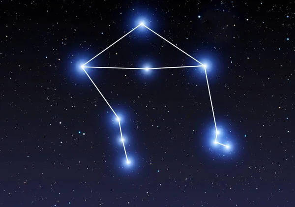 Dark Landscape Night Starry Sky Leo Constellation Stock Photo by ...