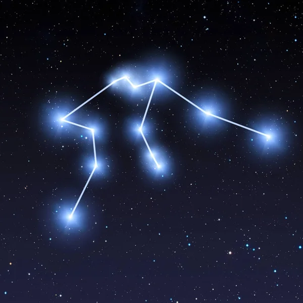 Vízöntő csillagkép zodiákus jel csillagos égen — Stock Fotó