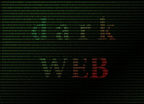 Kata darkweb pada latar belakang biner — Stok Foto