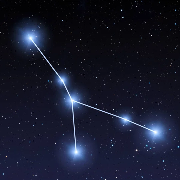 Карта сузір'я раку в зоряному небі — стокове фото