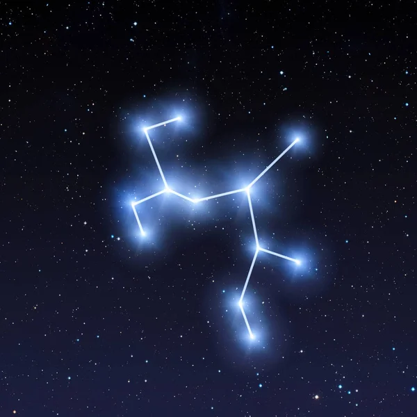 Sagittarius csillagtérkép a csillagos égen — Stock Fotó