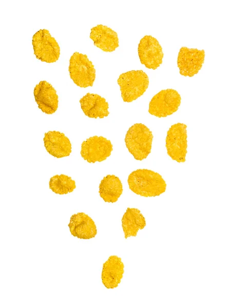 Many corn flakes isolated — Stock Photo, Image