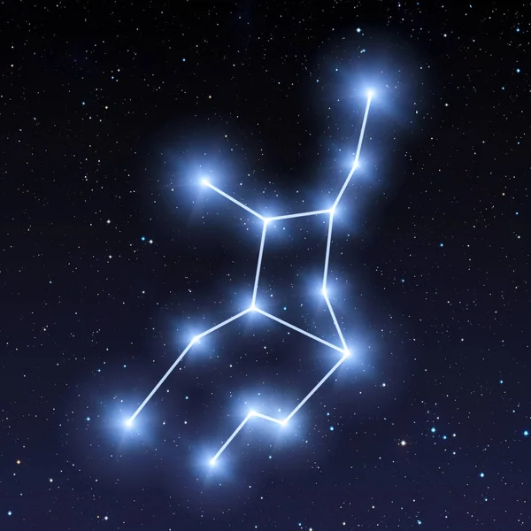 Mapa de la constelación de Virgo en el cielo estrellado — Foto de Stock