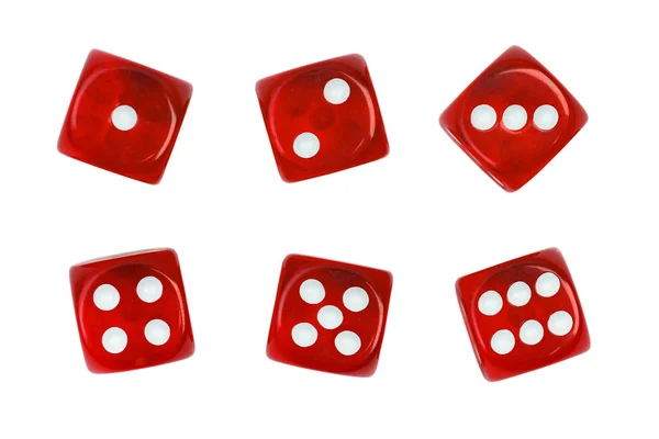 Juego de dados rojos aislados — Foto de Stock