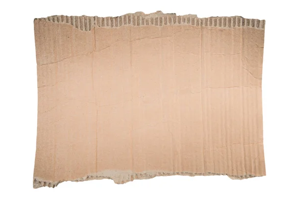 Cardboard torn edge. Piece of paperboard isolated — Stock Photo, Image