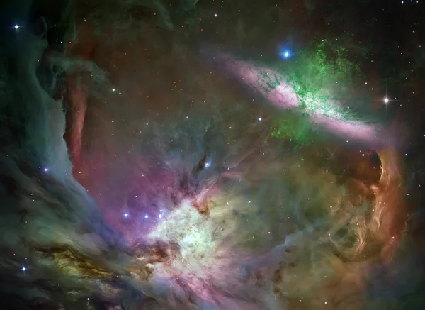 Nebulosa y galaxias en el espacio. Fondo abstracto del cosmos —  Fotos de Stock