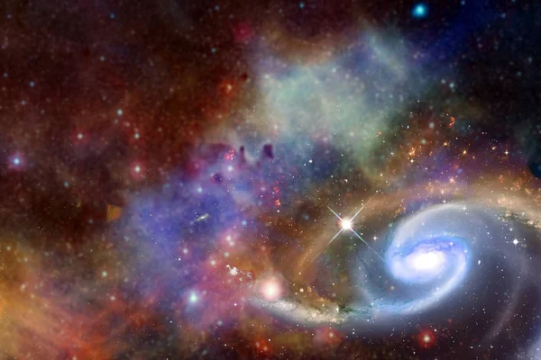 Mgławica, galaktyka, gwiezdne pole, w kosmosie. Wszechświat nieskończoności — Zdjęcie stockowe