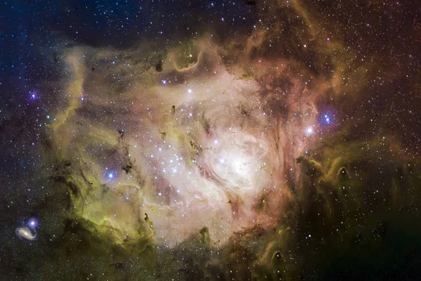 Nebula, galaksi, Starfield, di luar angkasa. Alam semesta tak terhingga — Stok Foto
