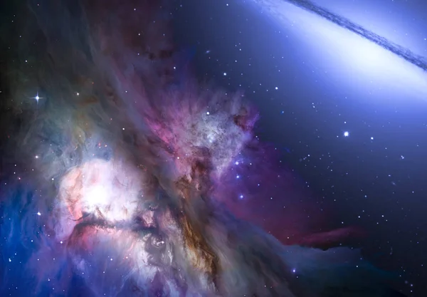Nebula dan galaksi di ruang angkasa. Latar belakang kosmos abstrak Stok Gambar