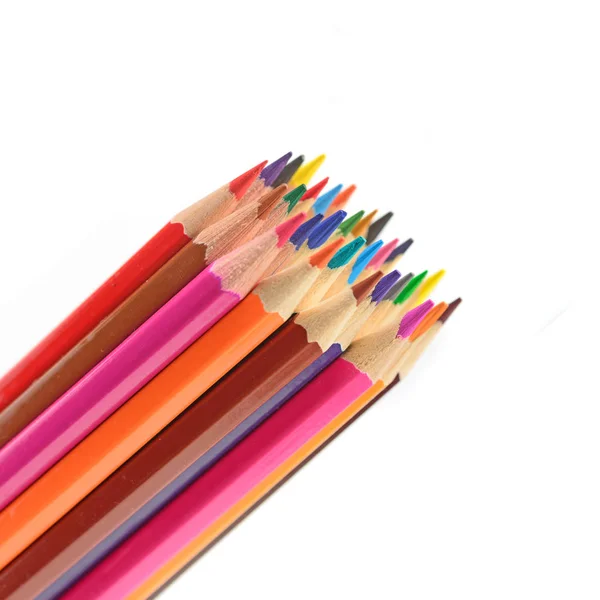 Színes ceruzák csomó elszigetelt Stock Kép