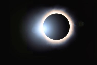 Solar corona full eclipse clipart