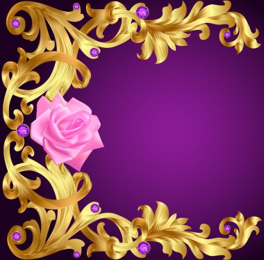 altın çiçek deseni ve öncesi ile illüstrasyon vintage arka plan