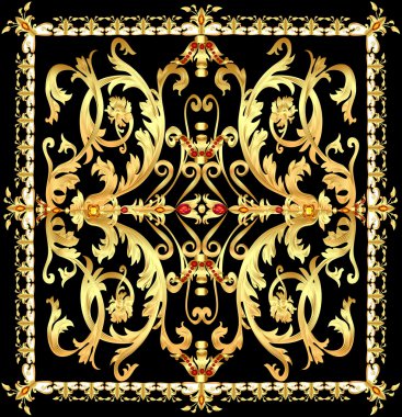 illüstrasyon altın desen ve değerli antika arka plan 