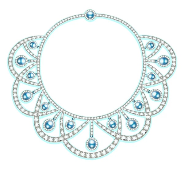 Ilustración de un collar de mujer con piedras preciosas — Vector de stock