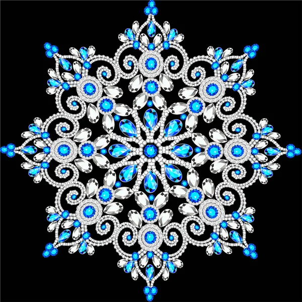 Kerst sneeuwvlok crystal edele. — Stockvector