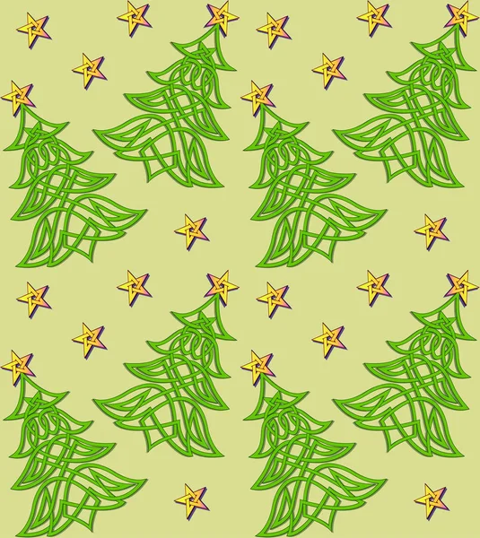 Illustration festlicher Hintergrund mit keltischem Weihnachtsbaum — Stockvektor