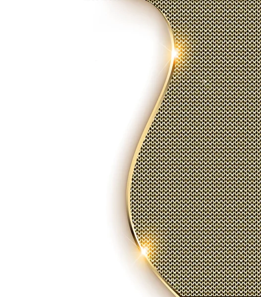 Illustration Gold Hintergrund mit einer Welle und Glanz — Stockvektor