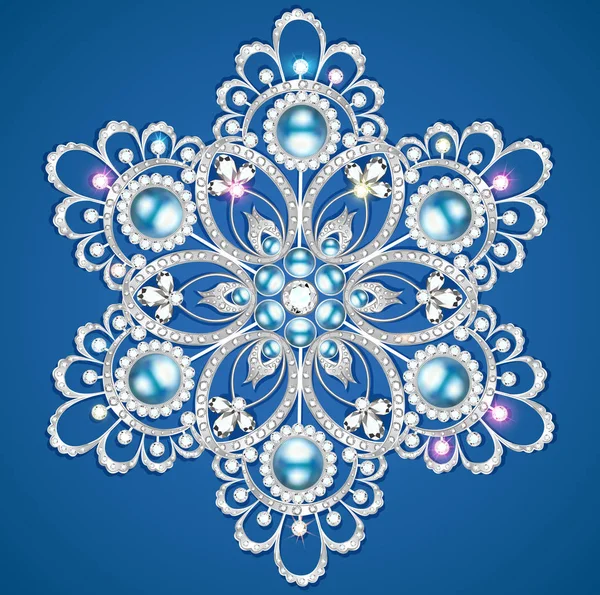 Broche Mandala joyas, elemento de diseño . — Vector de stock