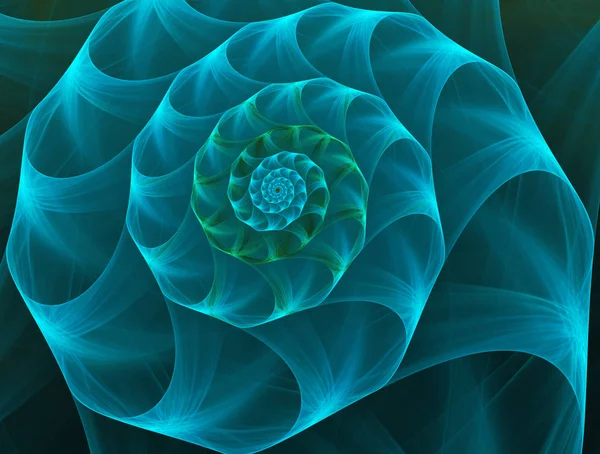 Illustratie van een fractal shell op de zee — Stockfoto