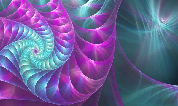 Ilustração de uma concha fractal no mar — Fotografia de Stock