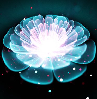 bir fraktal fantastik parlak parlak çiçek çizimi