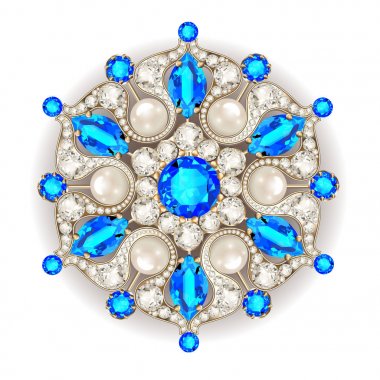 Mandala broş mücevherleri, tasarım elementi. Geometrik vintage ornam