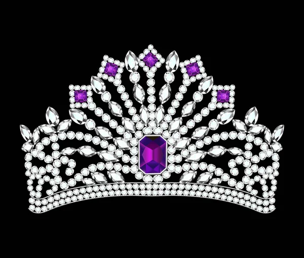 美丽女王冠镶有贵重宝石的插图 — 图库矢量图片