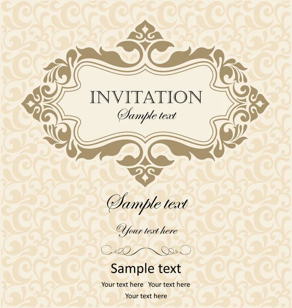 Illustration de l'invitation vintage avec ornement et lieu pour t — Image vectorielle