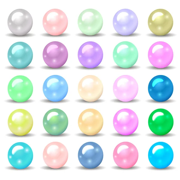 Jeu d'illustration de perles de différentes couleurs pour votre design — Image vectorielle