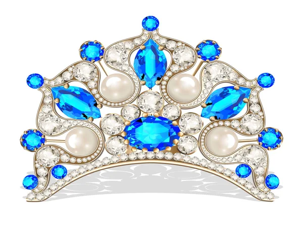 Belo casamento feminino diadema com pérola — Vetor de Stock