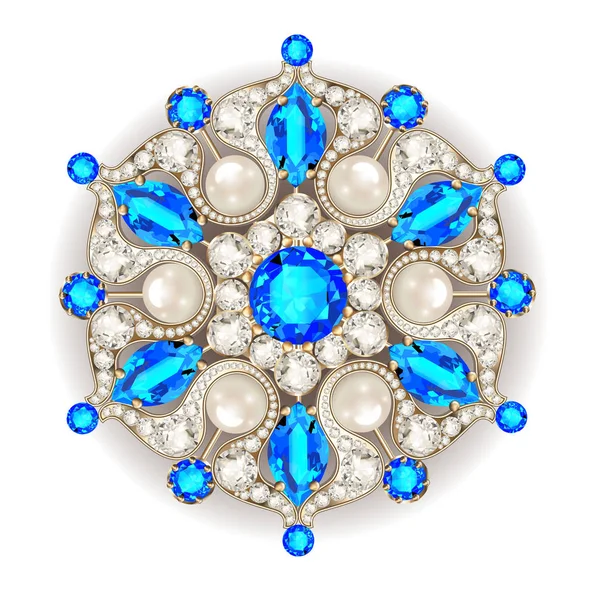 Broche Mandala bijoux, élément design. Ornam vintage géométrique — Image vectorielle