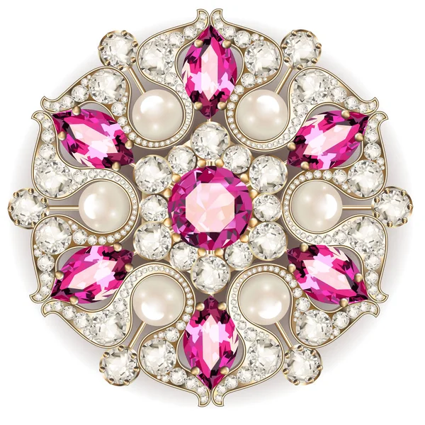 Broche Mandala bijoux, élément design. Ornam vintage géométrique — Image vectorielle