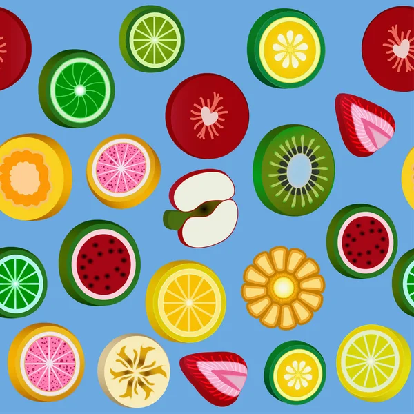 Abbildung nahtloser Hintergrund mit hellen Fruchtbonbons — Stockvektor