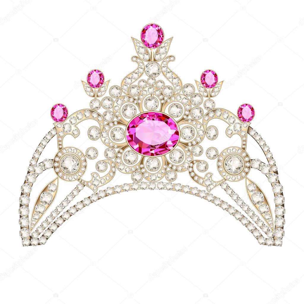 illustration feminine decorative tiara crown with jewels