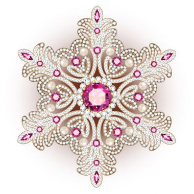 Mandala broş mücevherleri, tasarım elementi. Geometrik vintage ornam