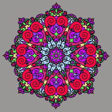 Süsleme desen illüstrasyon tur. Geometrik daire öğesi