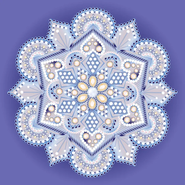 Mandala broche jóias, elemento de design. Pat floral étnico tribal — Vetor de Stock