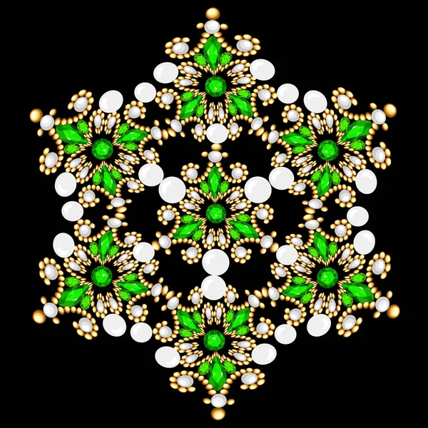 Schmuck aus Mandala-Brosche, Designelement. Geometrische Vintage ornamentalen Hintergrund. — Stockvektor