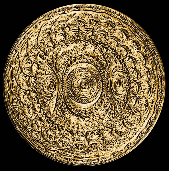图的一种分形的金青铜硬币奖牌 — 图库照片