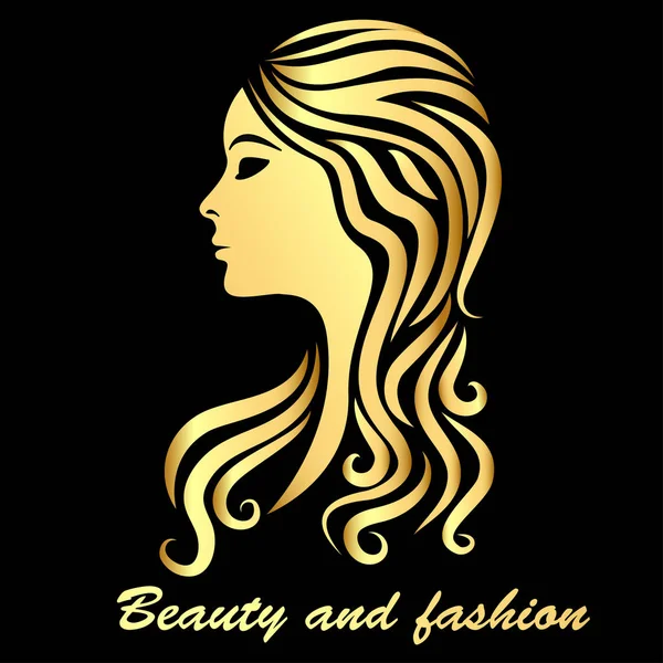 Ilustração de uma menina com um desenho de penteado de um beau dourado —  Vetores de Stock