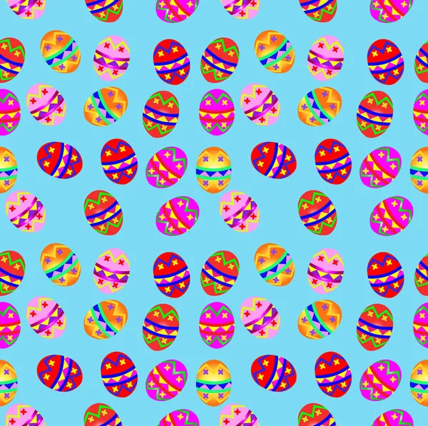 Ilustrasi latar belakang mulus dengan telur Paskah - Stok Vektor