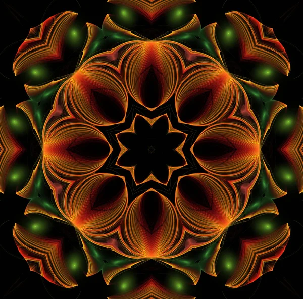 Illustrazione sfondo frattale colorato spirale orientale racconto — Foto Stock