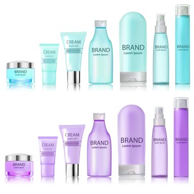 Tüpler, d. için sprey şişe şişe illüstrasyon ayarla