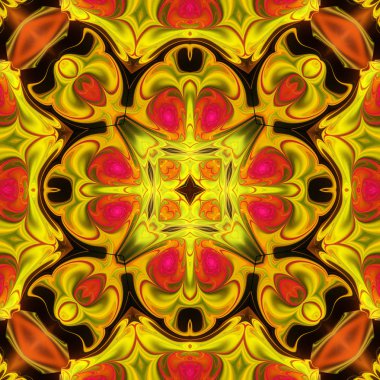 fraktal resimde arka plan gül ve yaprakları