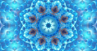 Resimde fraktal arka plan mavi süsleme ile